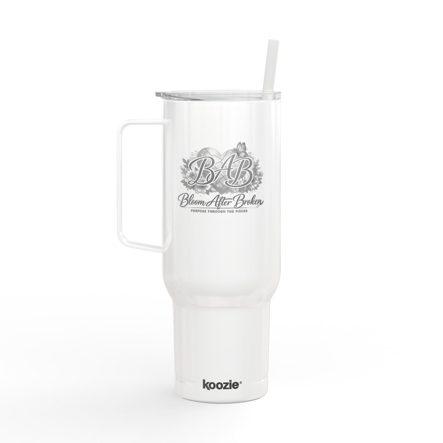Engraved 40oz Insulated Tumbler with Lid — Baby Blessed Floral Design