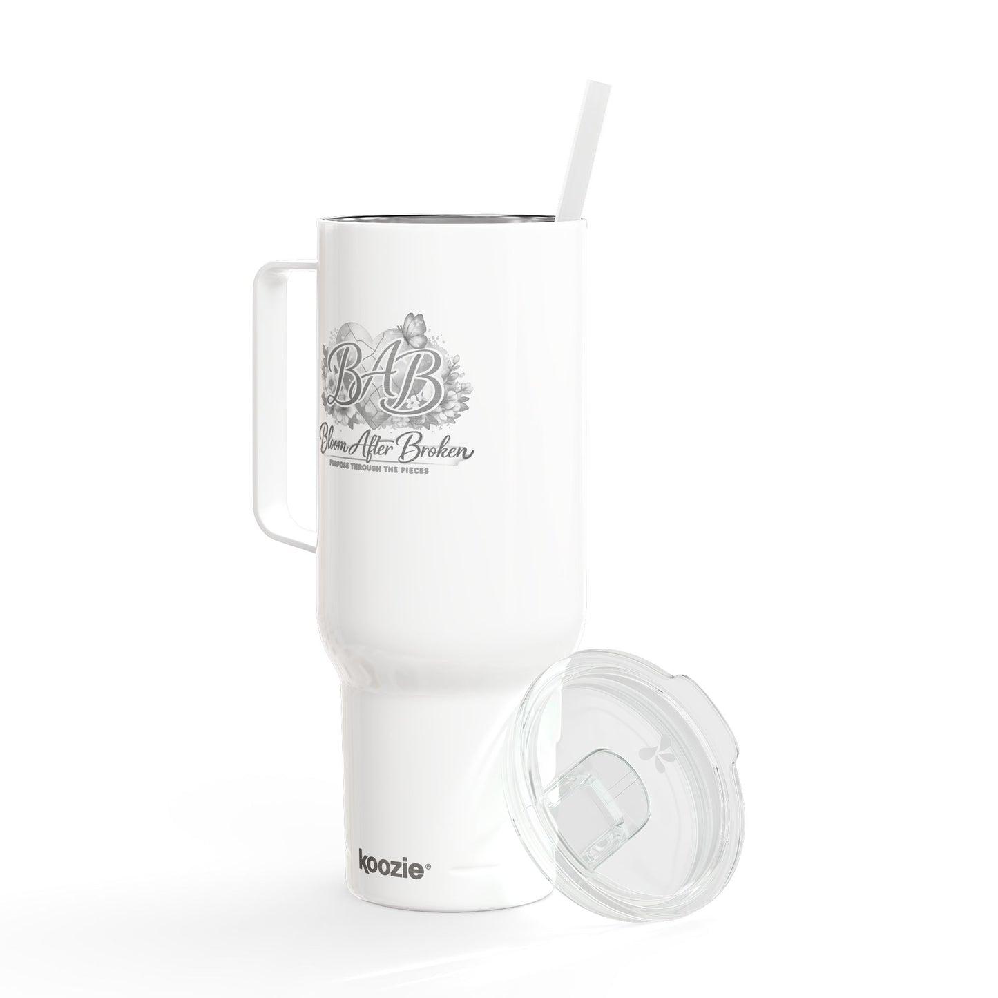 Engraved 40oz Insulated Tumbler with Lid — Baby Blessed Floral Design