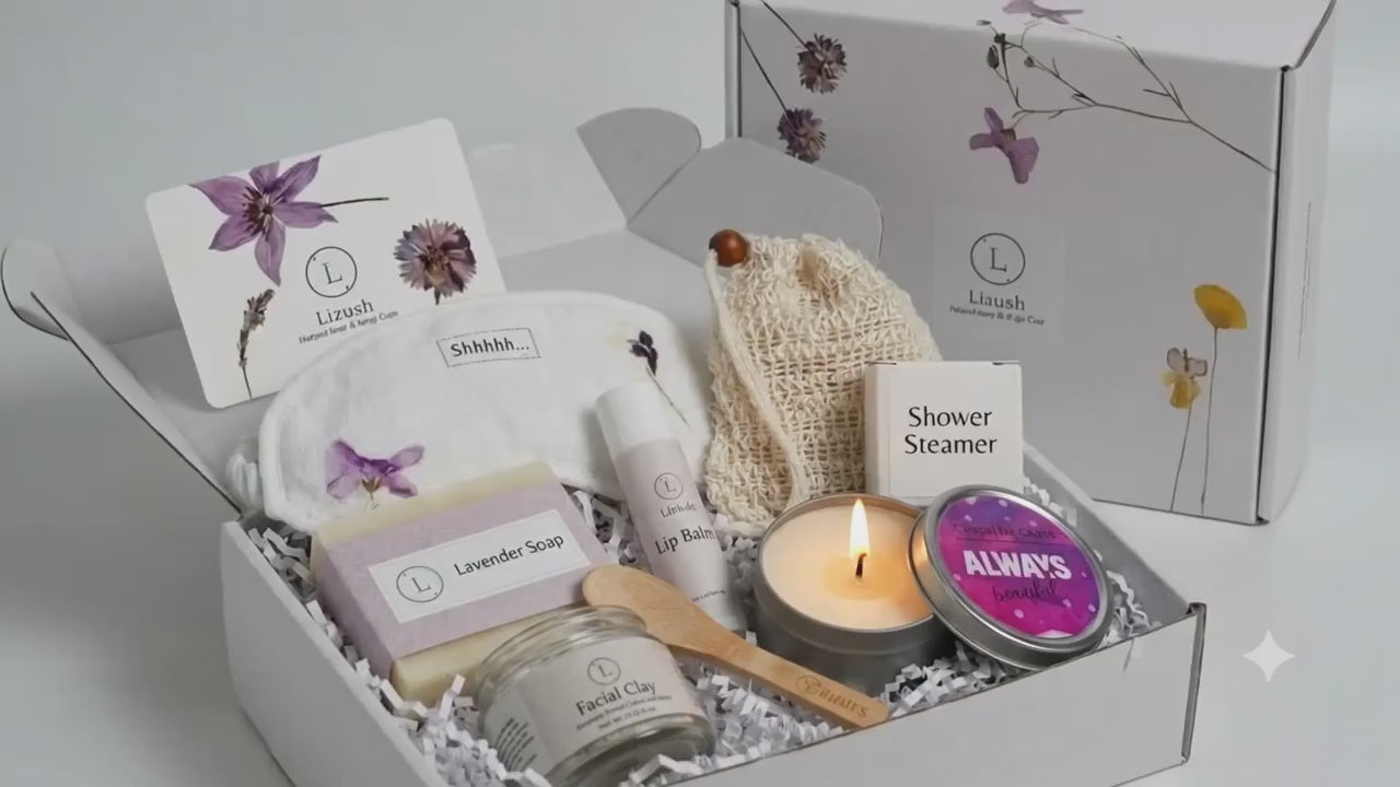 Lavender bath and body set, Natural skincare appreciation gift box
