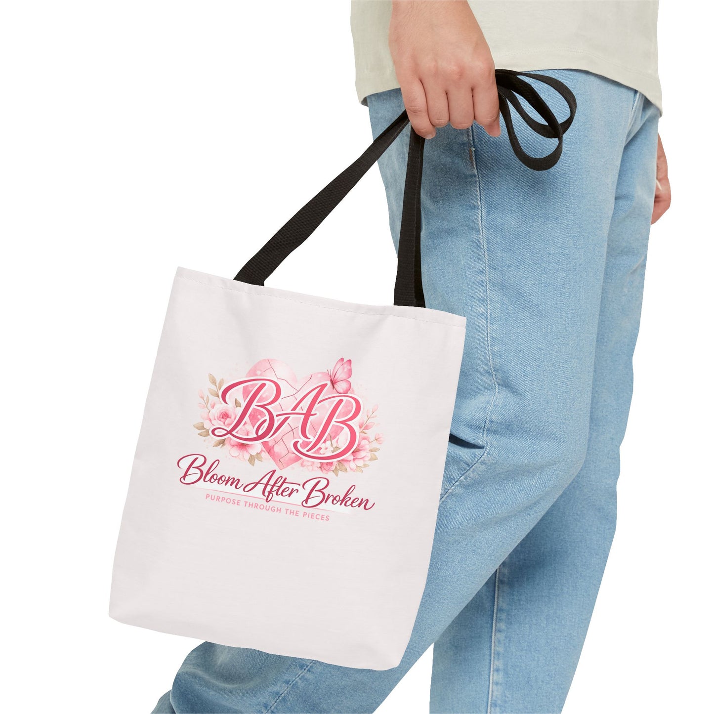 Bloom After Broken Tote Bag — Inspirational Floral BAB Rebuild Courage Tote