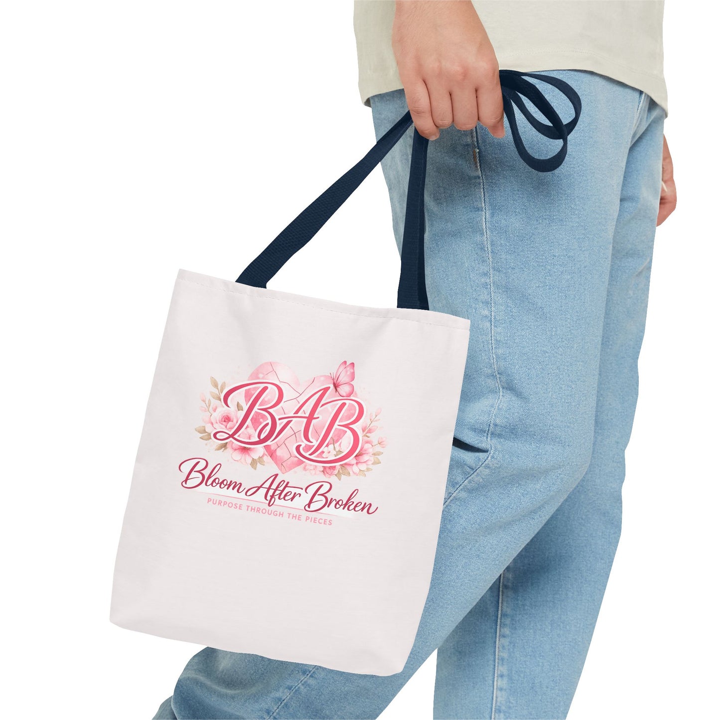 Bloom After Broken Tote Bag — Inspirational Floral BAB Rebuild Courage Tote