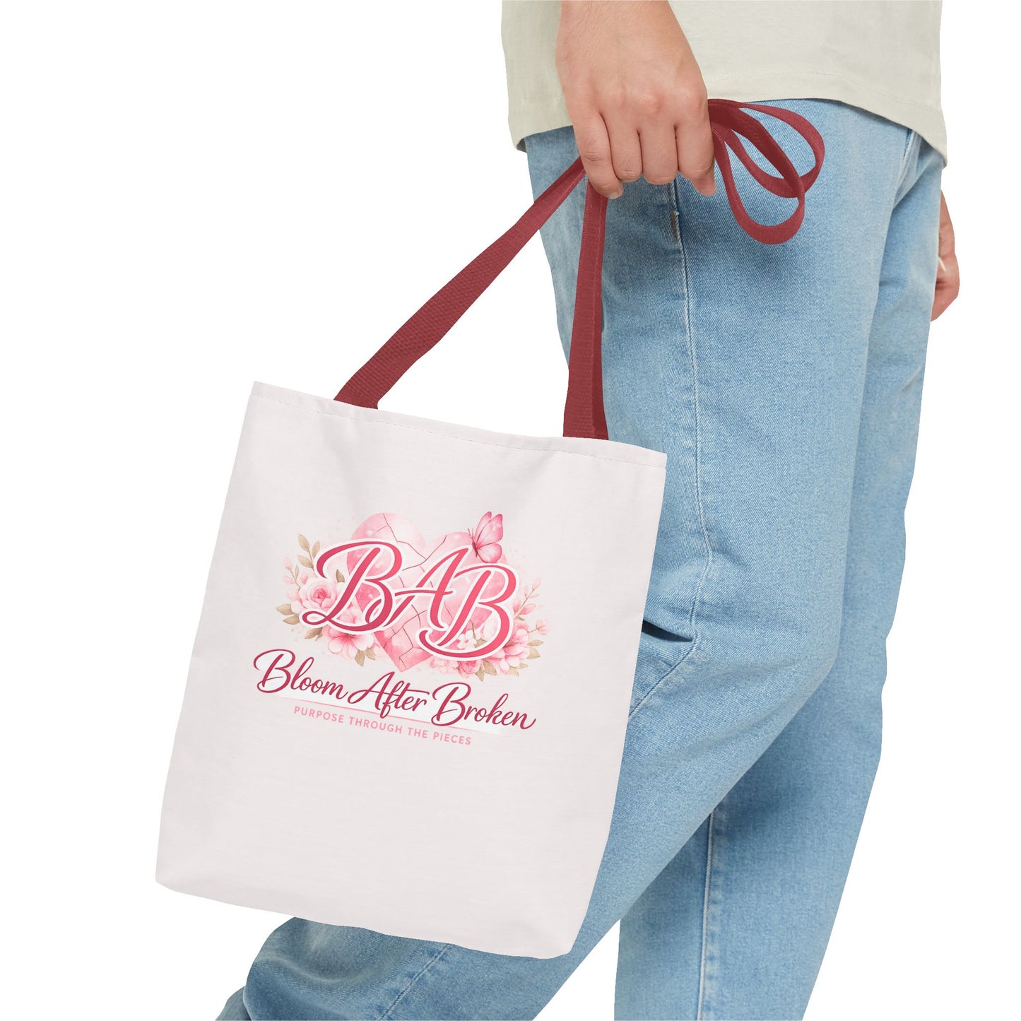 Bloom After Broken Tote Bag — Inspirational Floral BAB Rebuild Courage Tote