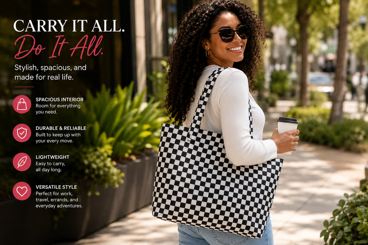 "Check Yourself" Zipped Tote Bag