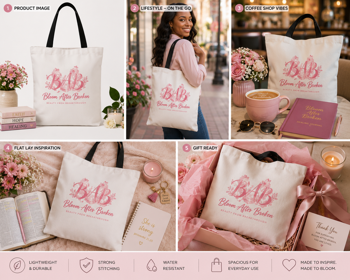 Bloom After Broken Floral Tote