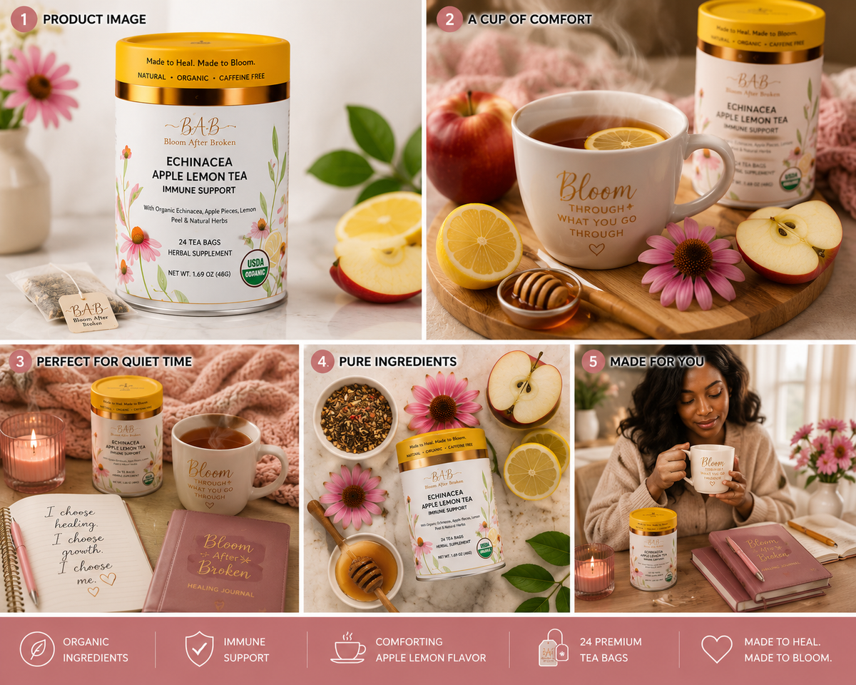 Bloom After Broken  Echinacea Apple Lemon Herbal Tea - 24ct